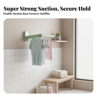 foldable Suction Bar Foldable Design Drying Rack Space-Saving for Students