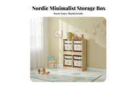Large Capacity Wooden Toy Storage Cabinet Child-Safe Design Solid Wood Toy Rack Accessible Shelving Kids Storage Shelf with Bins Space-Saving for Preschoolers, Toddlers, Kindergarten Teachers, Playroom, Living Room, Preschool, Classroom