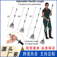 跨境热销可拆卸园林耙子多功能草耙户外庭院铁耙园艺耙子落叶耙