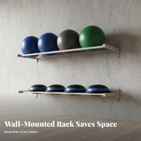 Wall Mounted Fitness Ball Rack Space Saving Gym Ball Wall Mount Keeps Workout Area Organized for Garage