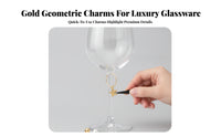 Personalized Glass Markers | Gold-Tone Metal Hoop, vino Glass Decoration Kit, for Weddings