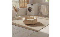 Slip-on Washable Pet Cushion Cover Shielding Dog Bed Slipcover Soft Bedding Wrap-Around Style for Living Room