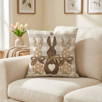 Easter Pillow Cover Breathable Material Easter Bunny Pillow Case Farmhouse Home Decor Decoration for Gift Donors, Homeowners, Living Room, Bedroom