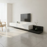 Retractable TV Cabinet Modern Low-Profile TV Console Minimalist Television Console for Living Room, Small Apartments, Home Theater
