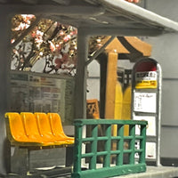 土豆模型1/64比例日式公交站台模型候车亭模型城市建筑场景模型