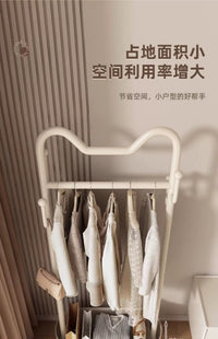 奶油风衣帽架落地卧室家用立式收纳置物挂衣架床边晚上放衣神器