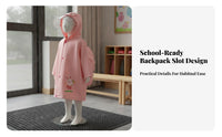 Lightweight Kids Cartoon Raincoat Packable Children's Waterproof Poncho Reusable for Girls, Toddlers, School, Outdoor
