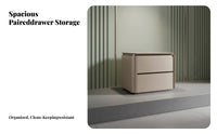 curved Nightstand with Drawer Light Luxury design Bedside Table for Home Office