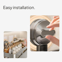 Wall Mounted Kitchen Rack, No-Drill Suction, Carbon Steel