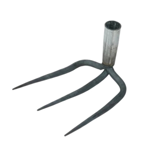 3-Tine Garden Rake Hex Socket Handcrafted Rake Welded Metal Soil Cultivator