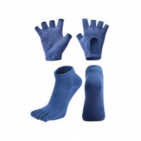 Non-Slip Pilates Socks and Gloves Non-Slip Stretching Gloves and grip Socks Set Breathable Exercise Accessories for Women, Yogis, Gym