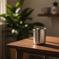 Stainless Steel Coffee Grounds Catcher Cup 58mm Coffee Grinder Grounds Cup Espresso Vessel Food-Grade for Home Baristas, Pour-over Stations