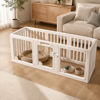 White Plastic Rabbit Enclosure, Modular Playpen 8 Panels 50×60cm, Indoor Outdoor Play Area for Small Animals, with Accessories