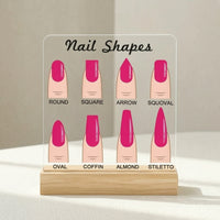 Nail Shape Display Sign Clear Nail Shape Sign Minimalist for Manicurists