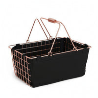 Wire-Grid Shopping Basket Sturdy Carbon Steel Basket Lightweight