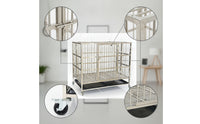 Stainless Steel Dog Crate with Wheels Heavy-Duty Dog Crate with Removable Tray Escape-Proof Indestructible for Dogs, Grooming Salon