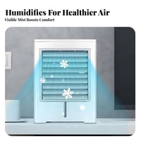 Desktop Air Chiller Mist Humidifier Desktop Cooling Fan Triple Wind Settings Mini Water-Cooling Chiller for Students, Office Workers, Desk