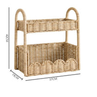 Woven Storage Rack Freestanding Rattan Storage Rack Boho Farmhouse Look