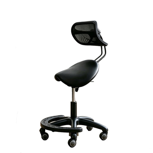 Saddle Stool with Wheels Reclining Stool with Backrest Ergonomic for Office