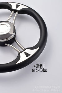 游艇船用通配黑发泡方向盘316不锈钢把握助力器五金配件13寸