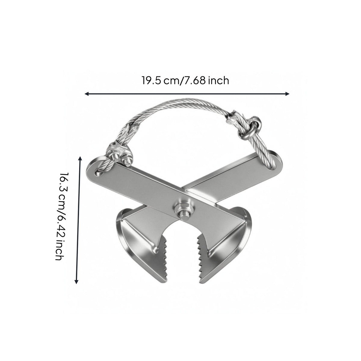Tree Root Clamp Tool Serrated Gripping Edges Root Pulling Clamp Cross-Braced