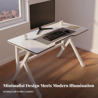 Home Office Computer Desk Spacious Desktop Large Work Surface Ergonomic Table Sturdy Steel Frame Suitable for Students Users Bedroom Workspace