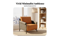space-efficient Size Wooden Frame Armchair Easy Assembly Indoor Furniture Comfortable Cushioning Lounge Chair Modern Design for Apartment Dwellers, Business Professionals, Homeowners, Whiteice, Living Room, Reception Area, Small Spaces