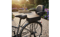 Extra Soft Rear Bike Seat with Backrest Easy Installation Padded Child Bike Seat Safety Armrest Cycle Passenger Saddle Footrests for Children