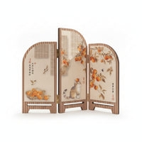 Desktop Folding Screen Hinged Decorative Partition Rounded Top Edges