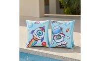 Glossy Swim Arm Bands with Valves Portable Swimming Arm Floaties Quick-Inflate Armbands PVC for Toddlers