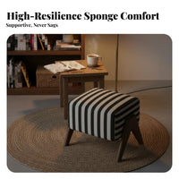 Upholstered Rectangular Bench Vintage Design Ottoman Sturdy Construction