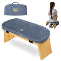 Cross-border embroidered detachable yoga stool meditation stool home kneeling stool bamboo wooden prayer stool