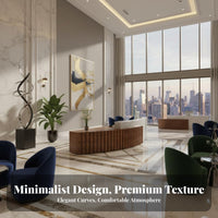 Curved Reception Desk Elegant Design Imitation Marble Front Desk Easy to Clean Surface Modern Reception Counter for Shopkeepers, Clubhouse