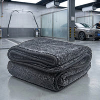 Anti Shedding Towel Car Drying Towel, 80/20 Microfiber Cloths with Braided Texture, Gray Water Absorption Cloth for Vehicle Drying