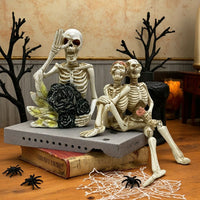 Halloween Resin Skull Ornaments Gothic Couple Kissing Statue Tabletop Window Party Decoration Props