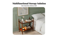 double-decker Wooden Trolley Movable End Table long-lasting Construction for Dining Area