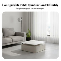2-Tier Rotating Coffee Table Minimalist Design Rotating double-tiered Table Space-Saving Easy to Clean for residents
