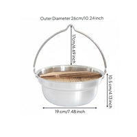 Stainless Steel Camping Pot Portable Outdoor Cookware Easy to Clean for Barbecue