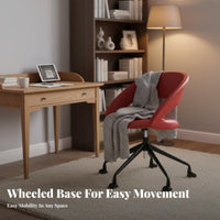Petal-Shaped Rolling Chair Nordic Aesthetic Petal Back Rolling Chair