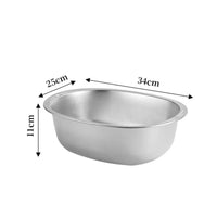 Oval Kitchen Basin Smooth Stainless Steel Bowl Long-Lasting for Meal Prep