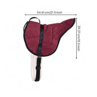 Faux Suede Saddle Pad Stitched Panels Equestrian Gear Cushioned
