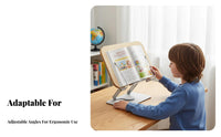 Adjustable book Easel Handshands-unrestricted Adjustable Bookrest with Page holders for Home