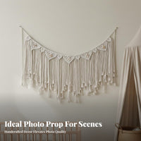 Shell Wall Decor Handmade Woven Tassel Bohemian Design for Photo Prop