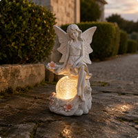 Fairy Garden Lamp Cracked-Glass-Look Solar Fairy Lamp Resin