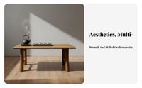 Natural Grain solid-core Wood Slab Table Retro aesthetic craftsman Wood Table Multifunctional Home Furniture Thick surface for Interior Designers, Business Owners, herbal beverage Room, Guesthouse, Office, Restaurant