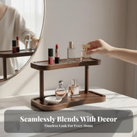 Tiered Vanity Display Rack Elegant Appearance Makeup Holder Multi-Functional