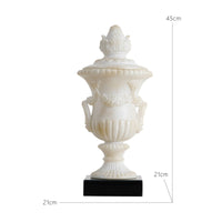 Decorative Vase with Lid Antique Style Urn Planter Sculptural for Homeowners