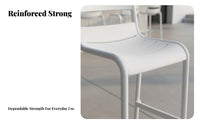 Plastic Bar Stool with Rear Rest Indoor & Outdoor Use Modern Bar Stool Minimalist High Chair Long-Lasting Modern Counter Chair