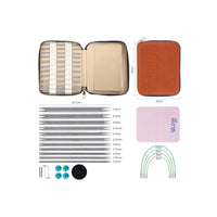 Stainless Steel Interchangeable Circular Knitting Smooth Circular Knitting Needle Set with Case Lightweight Long-Lasting for Makers