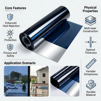 Frosted Window Film for Bathroom Privacy, Opaque Window Tint Film Home Office Decor, Extra Wide 110cm Window Frosting Film, 0.05mm PET Material